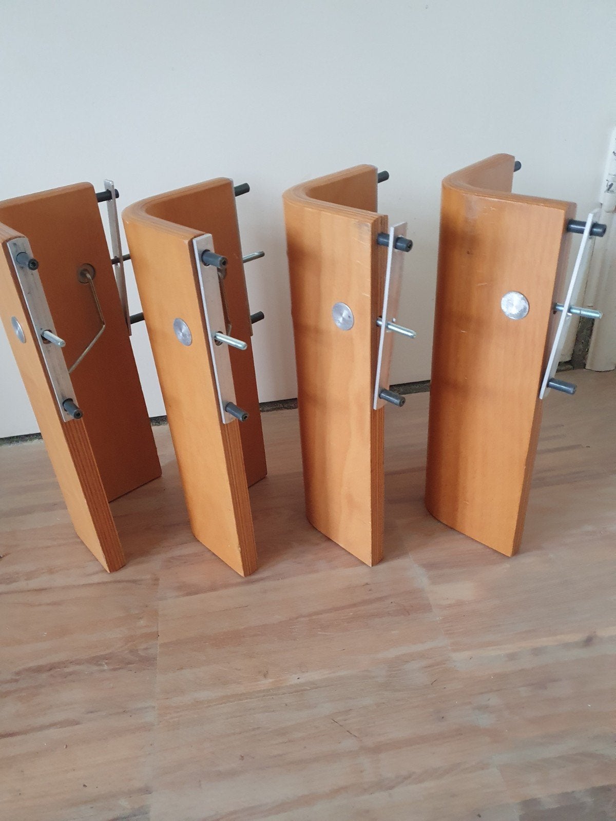 Onderstel poten Auping Auronde berken, Huis en Inrichting, Gebruikt, Wit, Tweepersoons, Hout