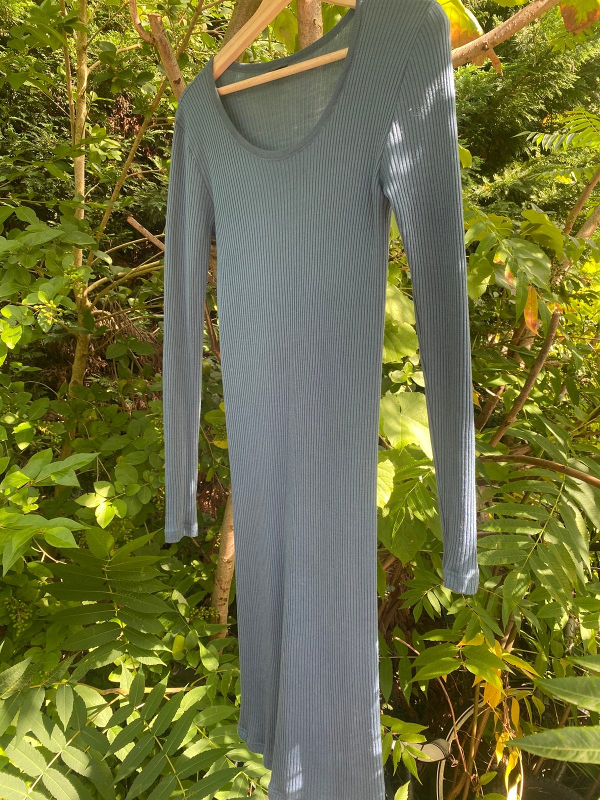 Kort gedragen wollen nachthemd DILLING mt 42 duifblauw, Kleding | Dames, Verzenden, Gedragen, Maat 42/44 (L)