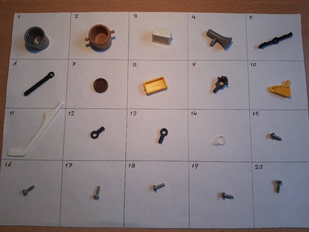 C Playmobil losse onderdelen, emmer lamp ijshockey schroef., Kinderen en Baby's, Speelgoed | Playmobil, Gebruikt, Losse onderdelen