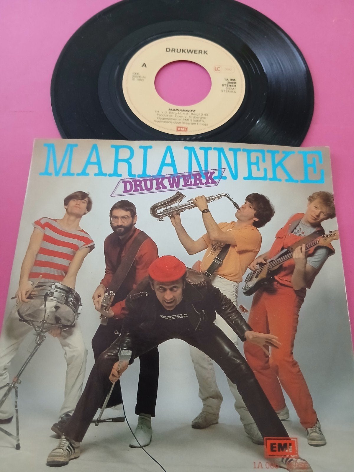 VINYL SINGLE   DRUKWERK  1982, Cd's en Dvd's, Overige formaten, Ophalen of Verzenden, Zo goed als nieuw, Levenslied of Smartlap