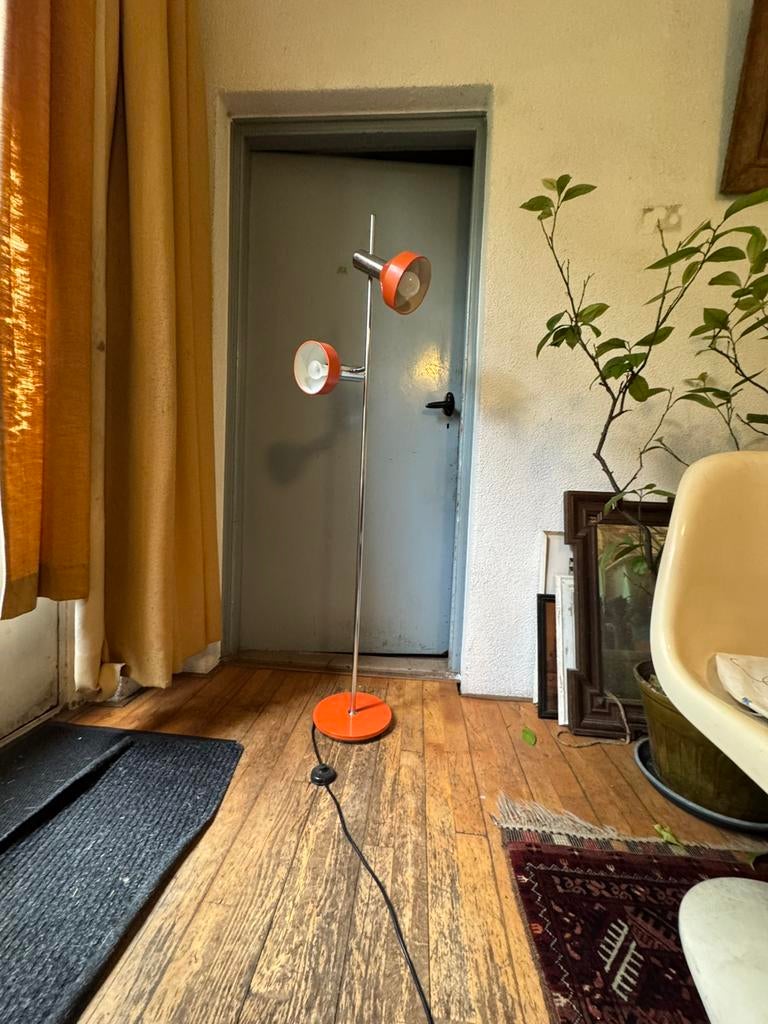 Hustadt,Vloerlamp,sixties,zeventies,POP,Mid-Century,vintage, Sixties,zeventies,POP,Mid-Century,Space Age, Gebruikt, Ophalen of Verzenden