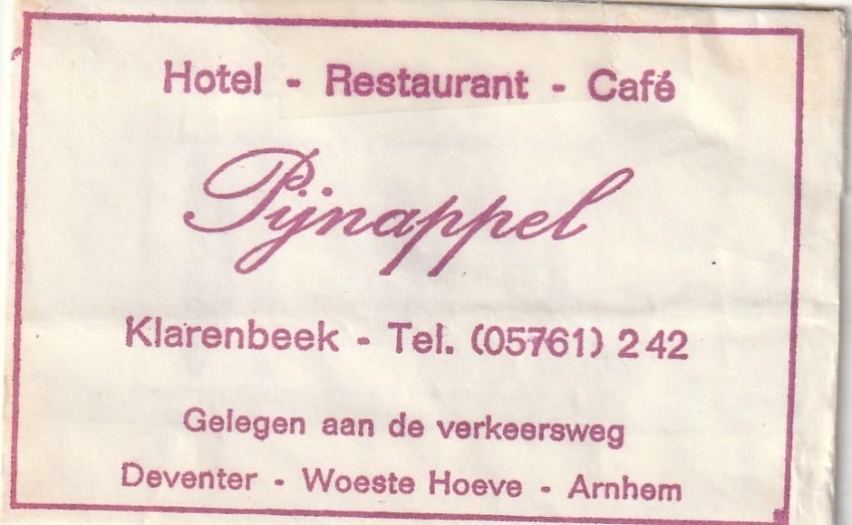Suikerzakje #1549 : Pijnappel Klarenbeek, Verzenden, Nederland