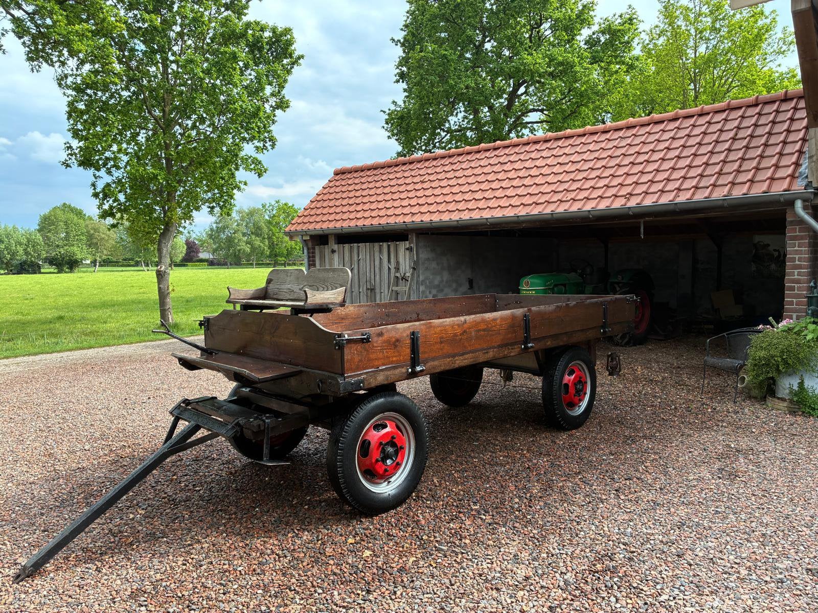 Heel mooie oude  originele boerenwagen /kar met zitje, Ophalen, Gebruikt