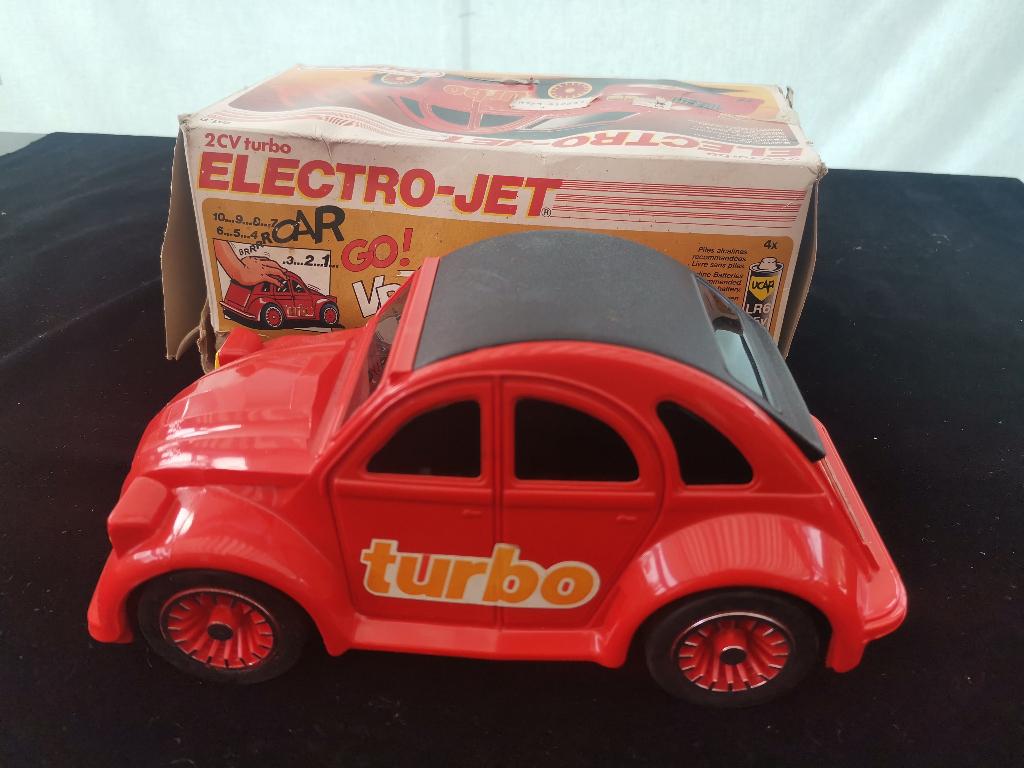 Vintage Joustra 2CV Turbo auto doos speelgoed lelijke eend, Antiek en Kunst, Ophalen of Verzenden