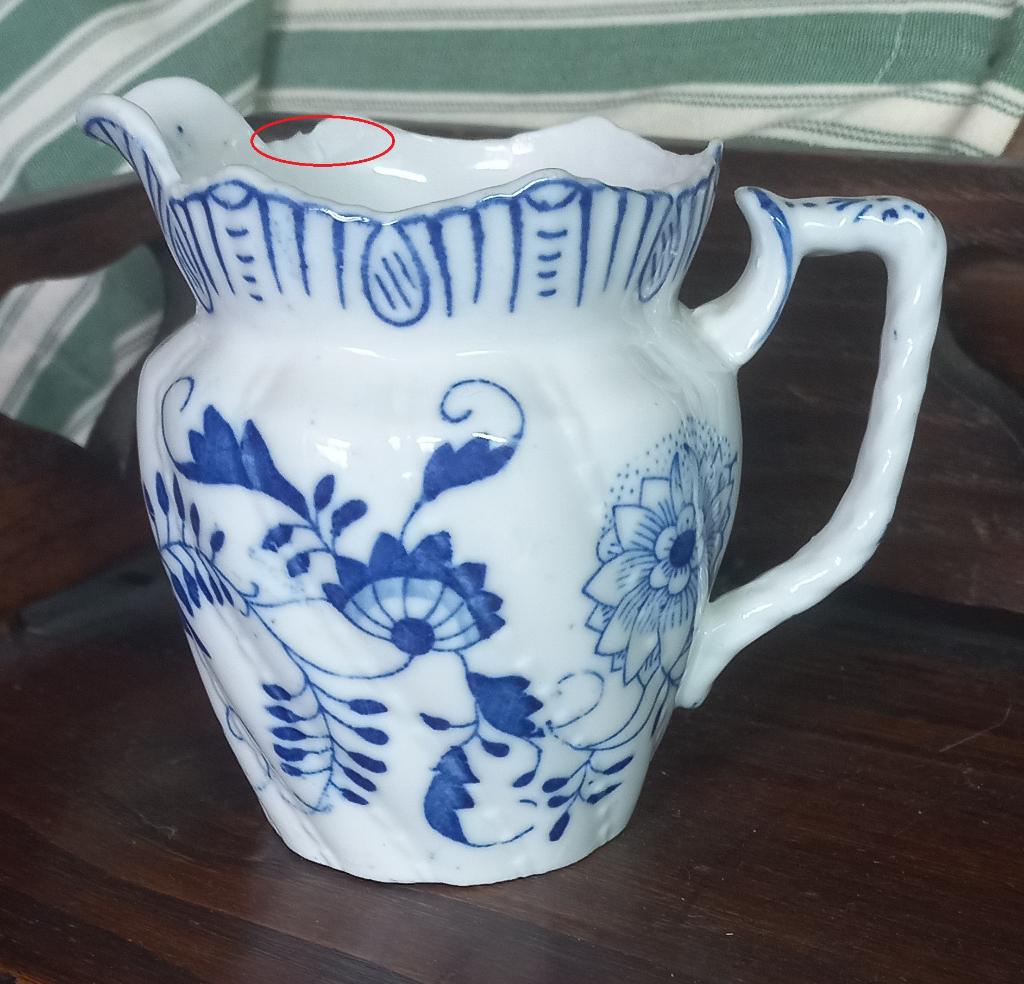 Antiek porseleinen Zwiebelmuster melkkannetje, Ophalen of Verzenden