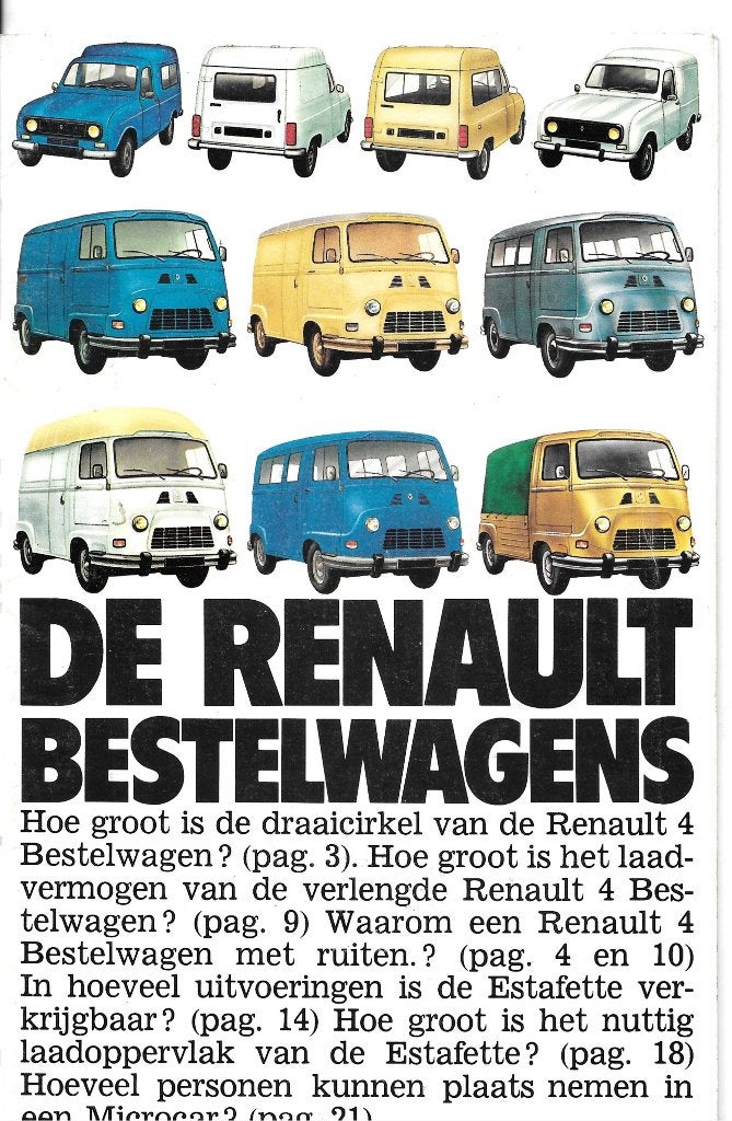 RENAULT BESTELWAGENS  1980, Ophalen of Verzenden, Zo goed als nieuw, Renault