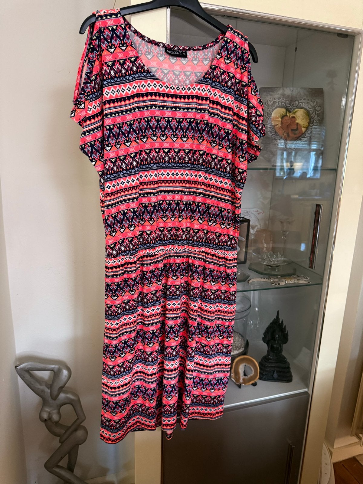 Janina Zomerjurk met Aztec Print - Maat 40, Maat 38/40 (M), Meerkleurig, Ophalen of Verzenden, Zo goed als nieuw