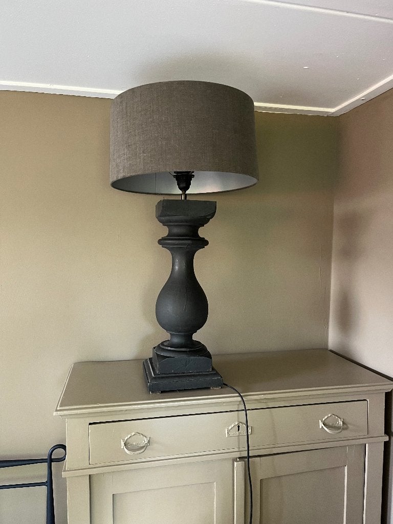 Baluster Tafellamp, Ophalen, 50 tot 75 cm, Stof, Landelijk