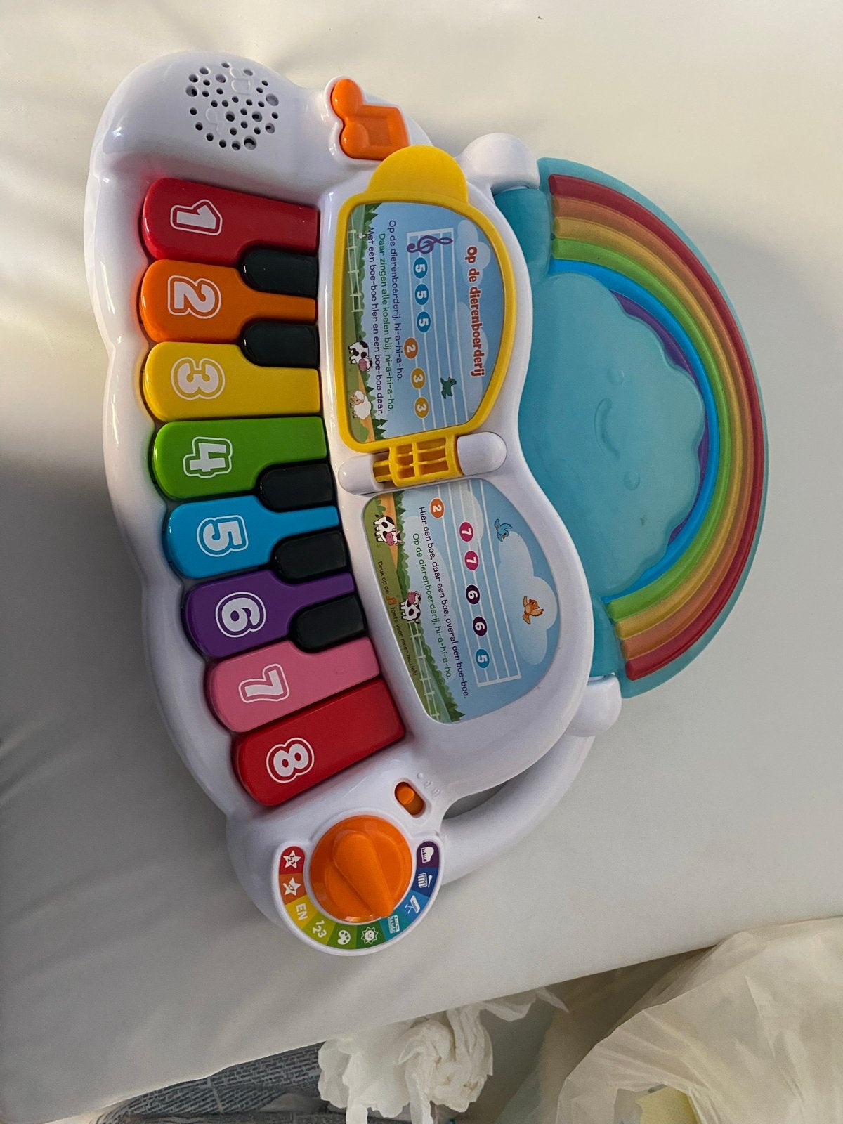 Vrolijk kinderpiano met geluid en regenboog, Ophalen, Zo goed als nieuw, Overige typen, Met geluid