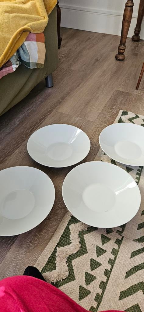 6 Grote Witte Pasta Borden van IKEA, Ophalen, Gebruikt, Effen, Bord(en)