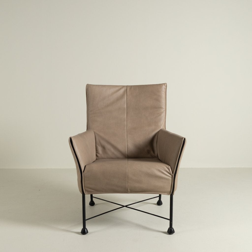 Montis Charly Fauteuil Rancho Stone Leer - Zwart (Op Doppen), Niet ingevuld, Zo goed als nieuw, Niet ingevuld, Niet ingevuld