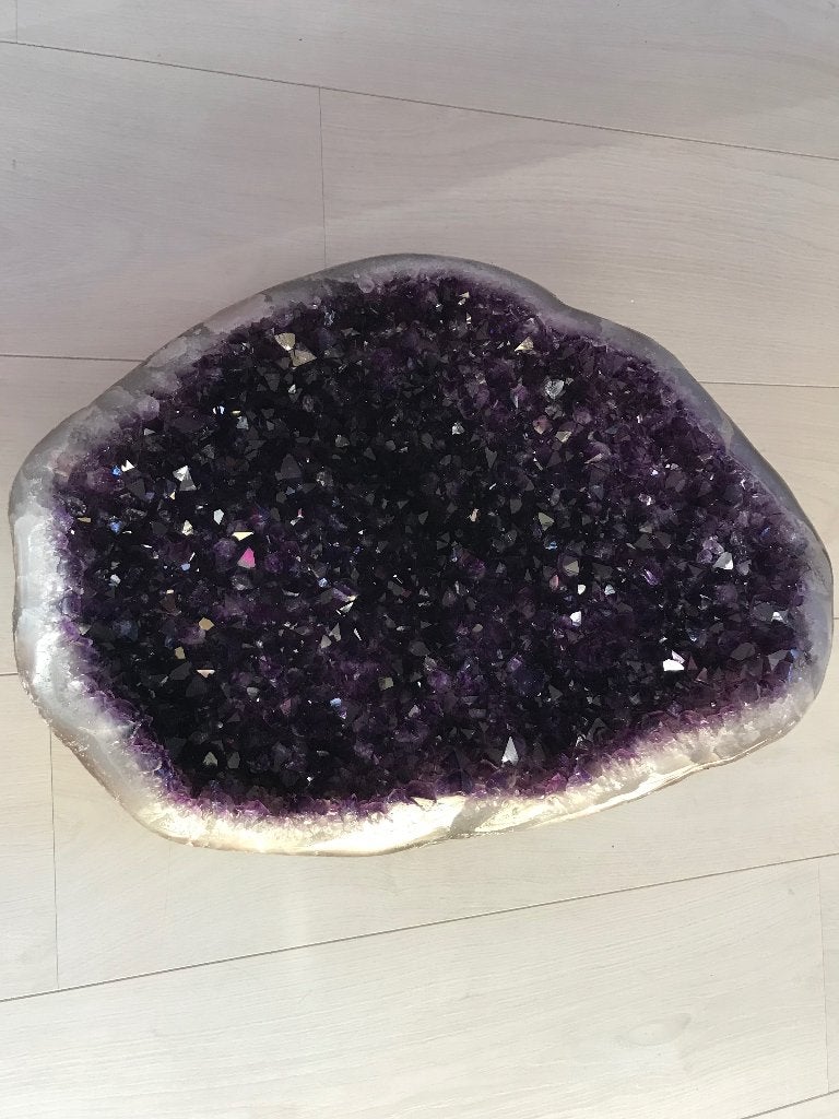 Amethist cluster (71) 16,8 kg, 38x48x20 cm diep paars, Ophalen of Verzenden, Mineraal