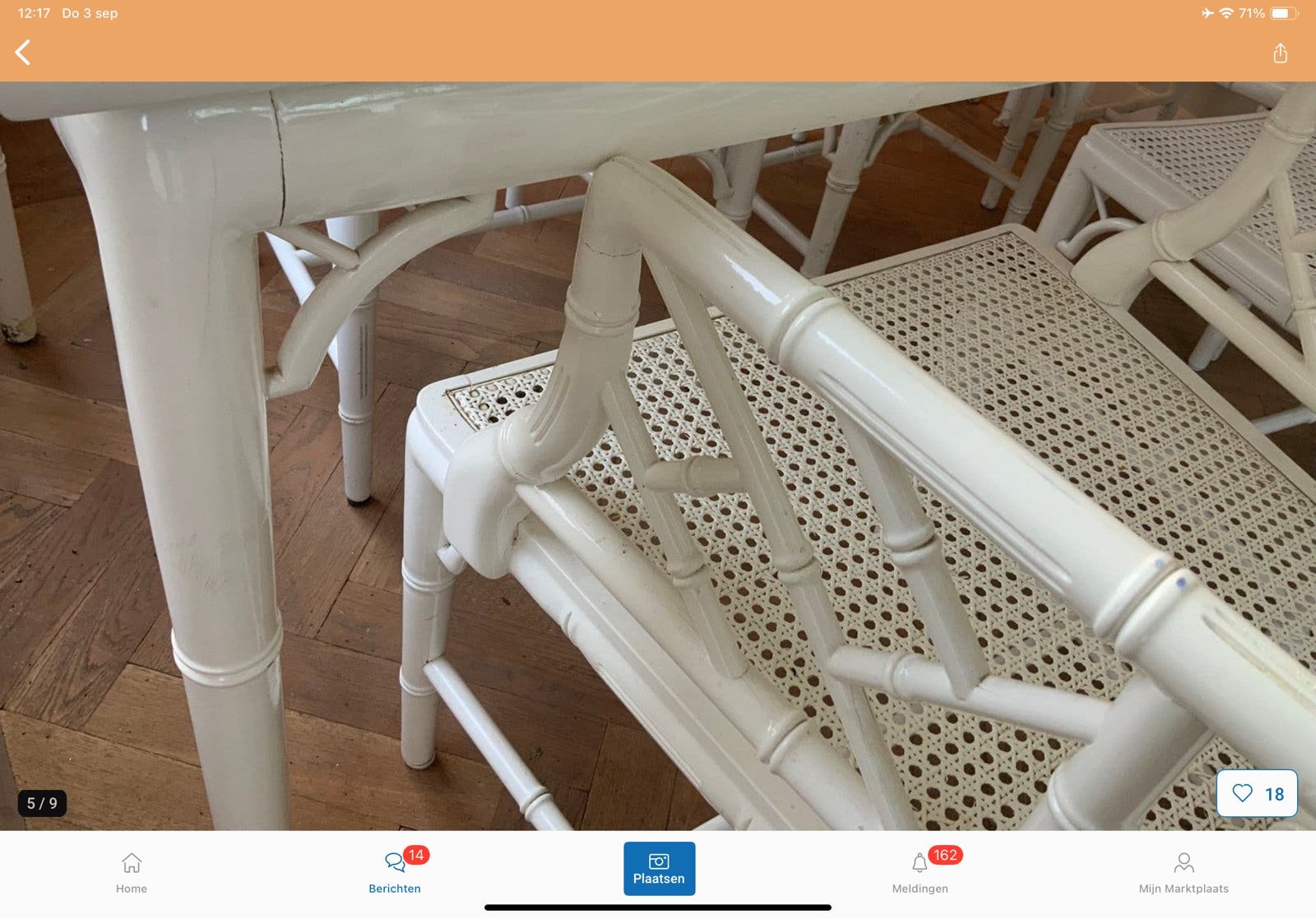 Faux bamboe stoelen/chippendales, Ophalen of Verzenden, Gebruikt
