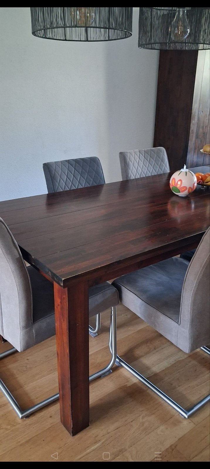 Eettafel met 6 stoelen, Ophalen, Gebruikt, 50 tot 100 cm, Vijf personen of meer