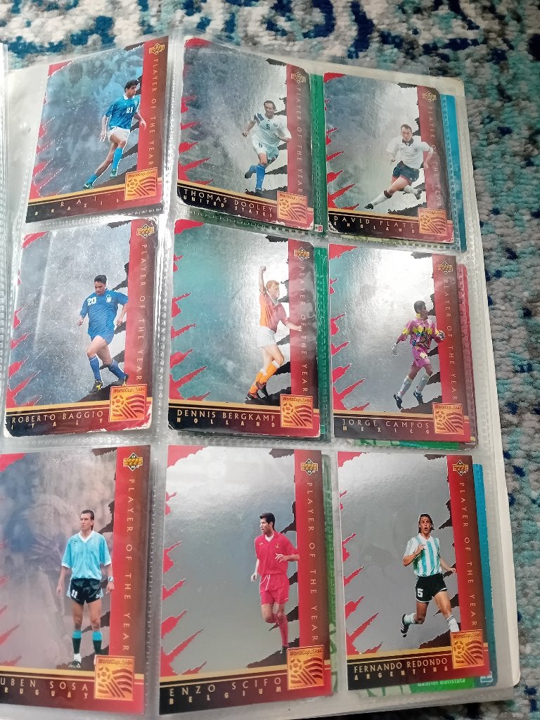 Upperdeck world cup 94/ wk 94 Player of the year kaarten, Ophalen of Verzenden, Zo goed als nieuw, Buitenlandse clubs, Poster, Plaatje of Sticker