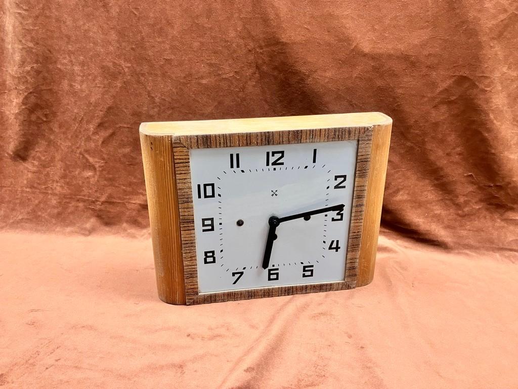 HAC Art Deco tafelklok met aardewerk wijzerplaat ca. 1930, Antiek en Kunst, Antiek | Klokken, Verzenden