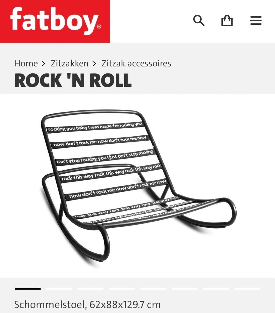 Fatboy ROCK 'N ROLL + Zitzak, Ophalen, Zo goed als nieuw, Meerkleurig, Overige typen