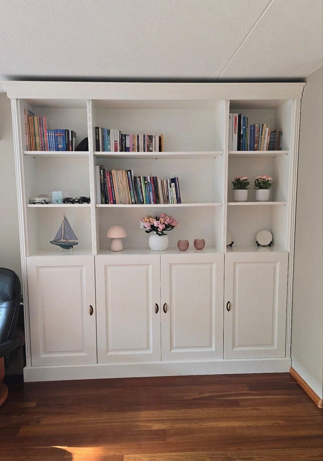 grote landelijke witte boekenkast, Huis en Inrichting, Ophalen, 200 cm of meer, Landelijk, 200 cm of meer