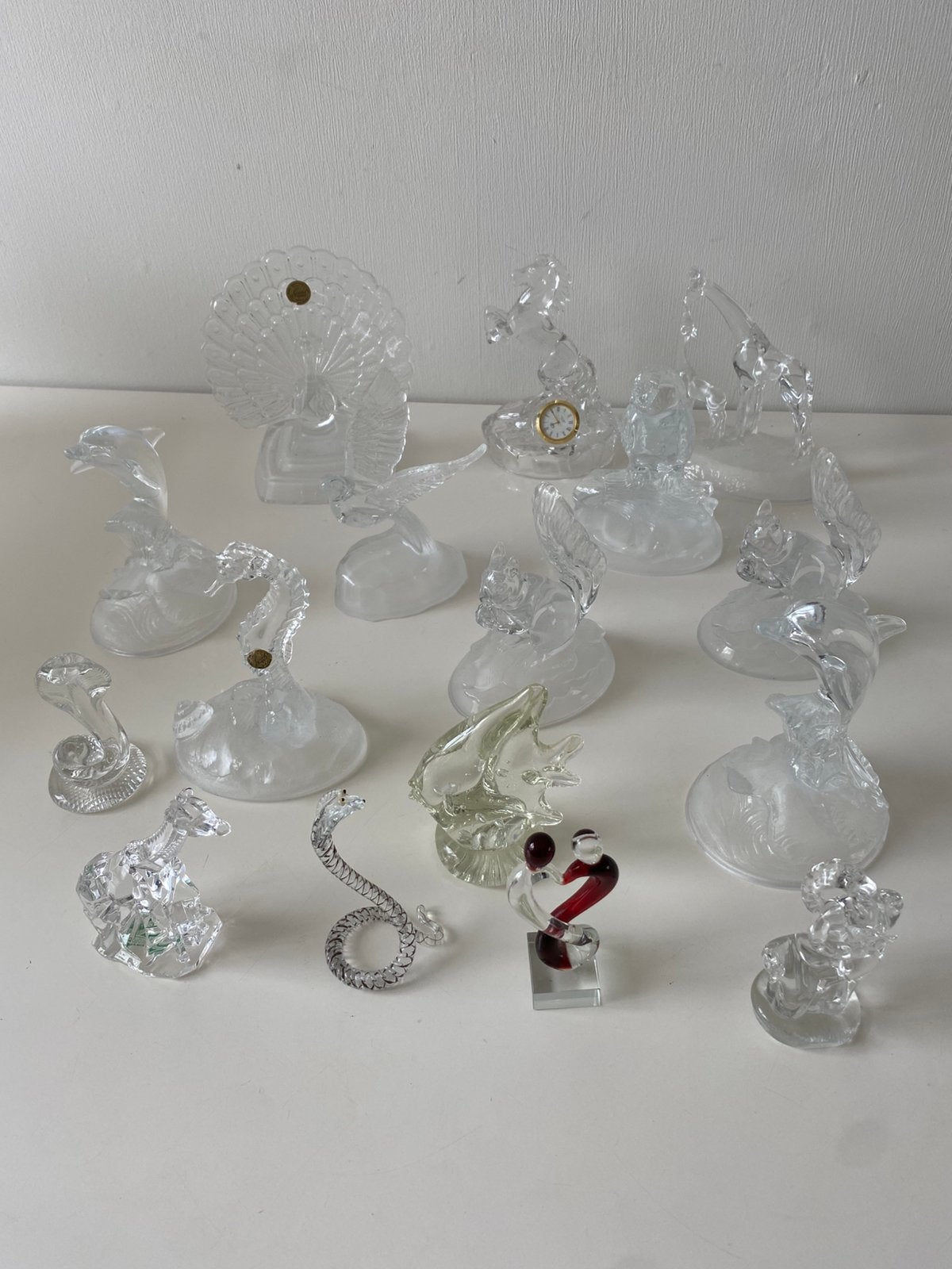set van 20 dierenfiguren in transparant kristal, Ophalen of Verzenden, Zo goed als nieuw, Kristal