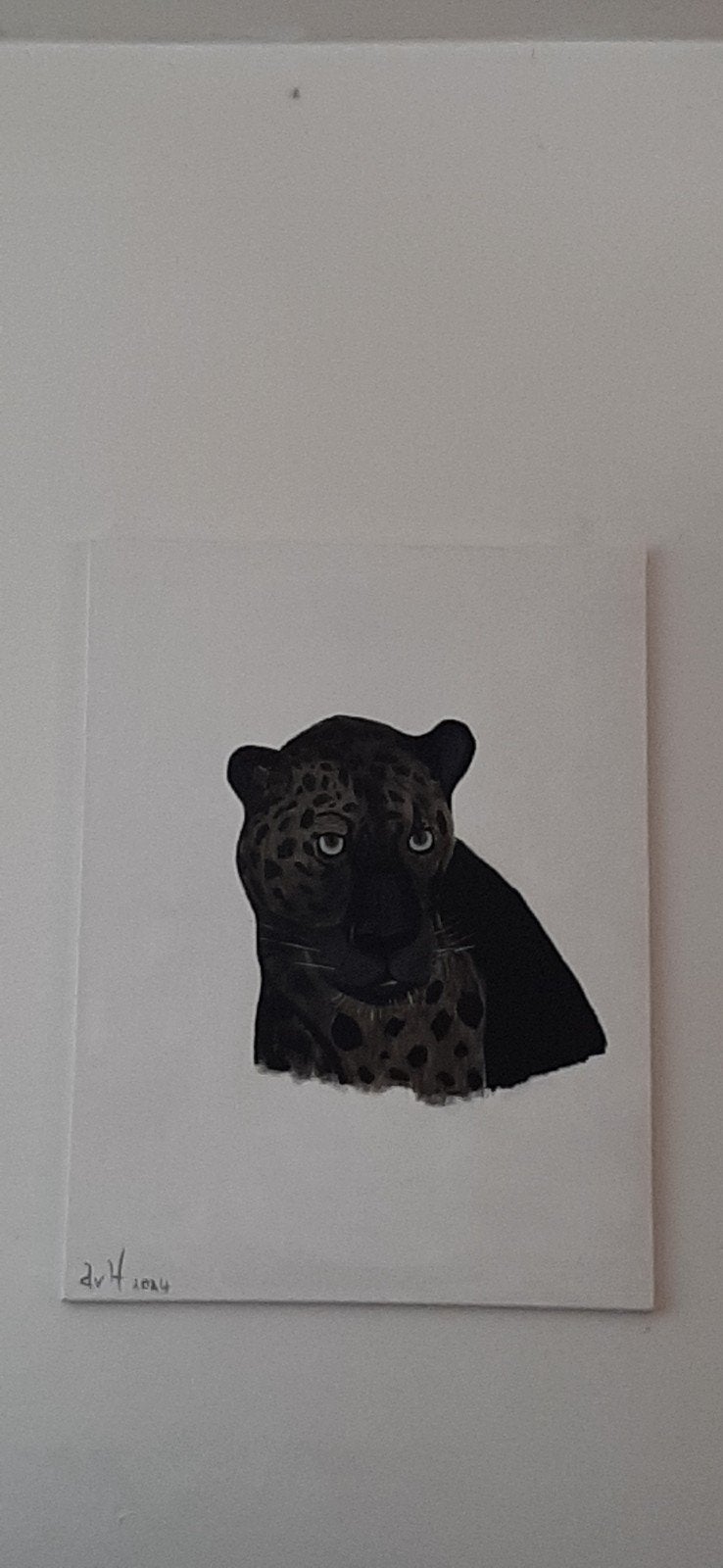 painting zwarte panter, 2000 tot heden, 80 cm, Ophalen of Verzenden, Flora en Fauna