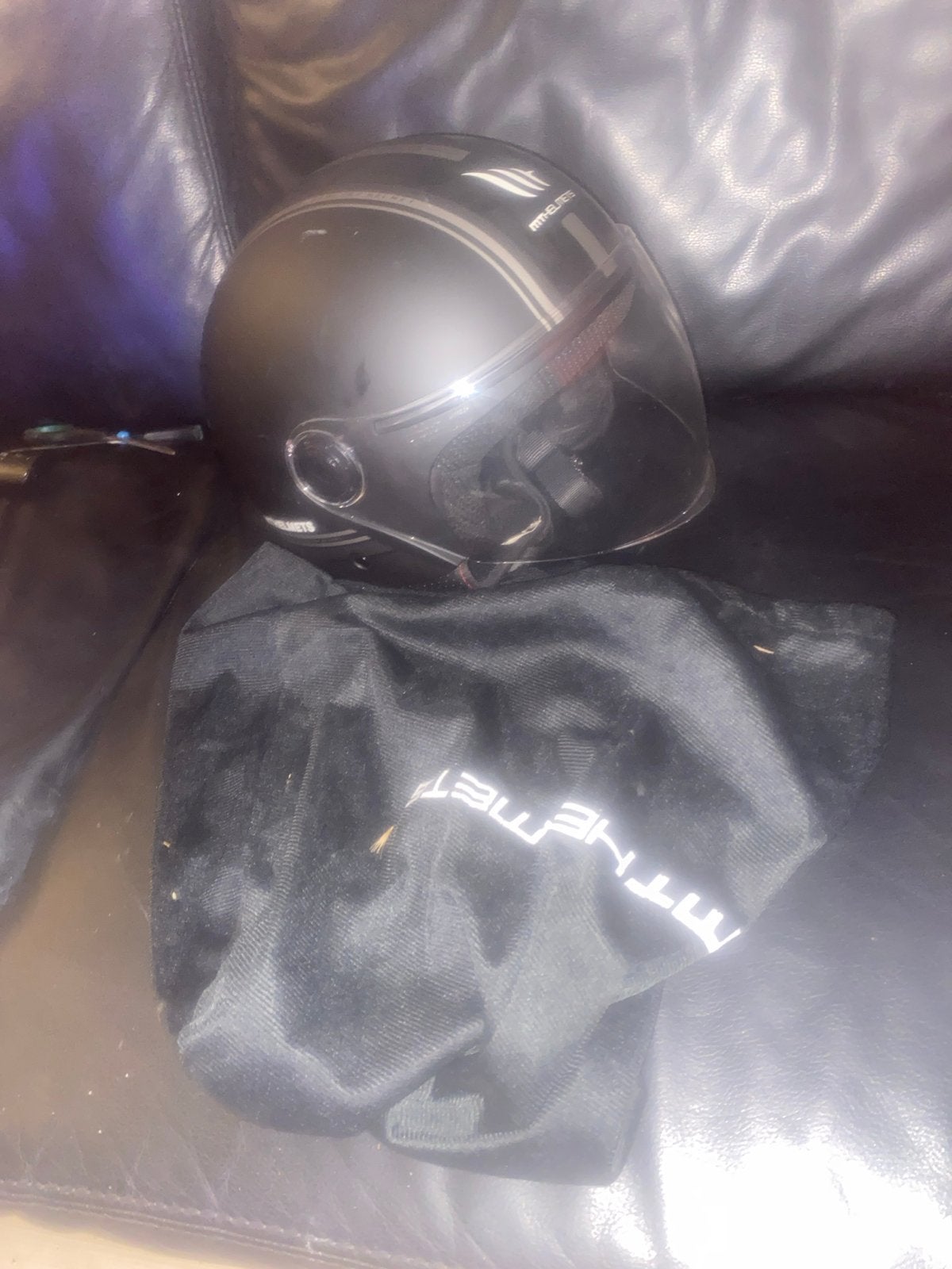 MT Helmets Scooterhelm - Mat Zwart, Ophalen, Gebruikt, Medium