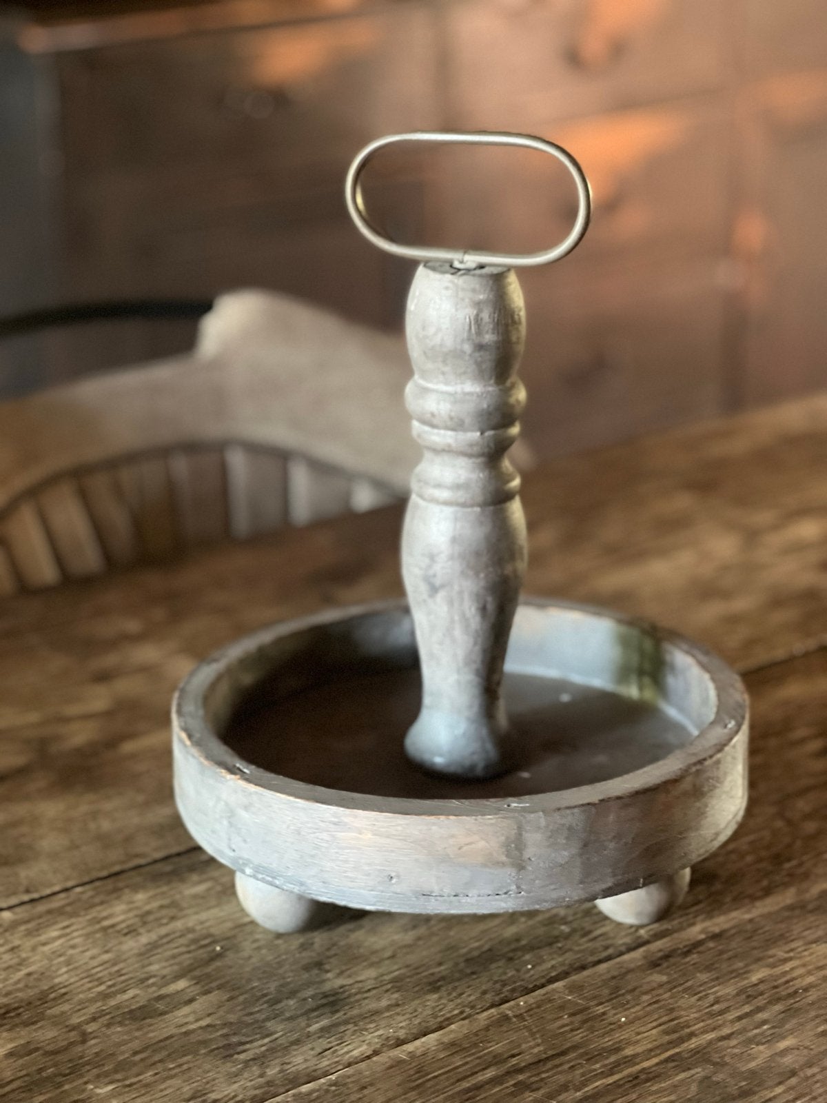 Decoratieve Etagère/Plateau met Handvat - Hout, Huis en Inrichting, Woonaccessoires | Etagères, Etagère, Gebruikt, Ophalen of Verzenden