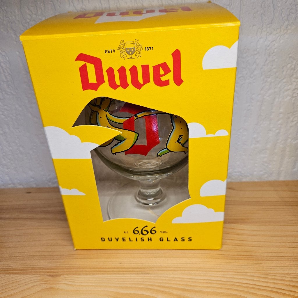 2021 Duvel glas 666 Duvelish Glass Nieuw in doos, Verzamelen, Biermerken, Ophalen of Verzenden, Nieuw, Glas of Glazen, Duvel