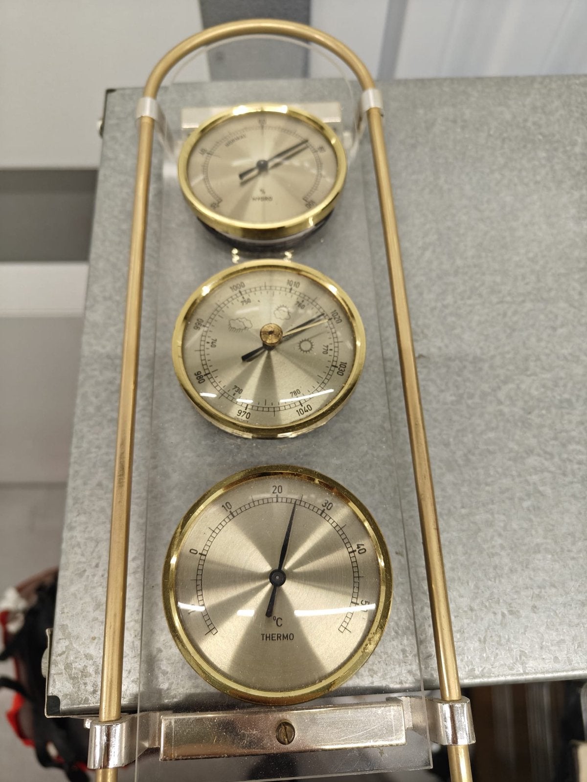 Vintage Weerstation met Barometer, Thermometer, Hygrometer, Ophalen, Gebruikt, Weerstation