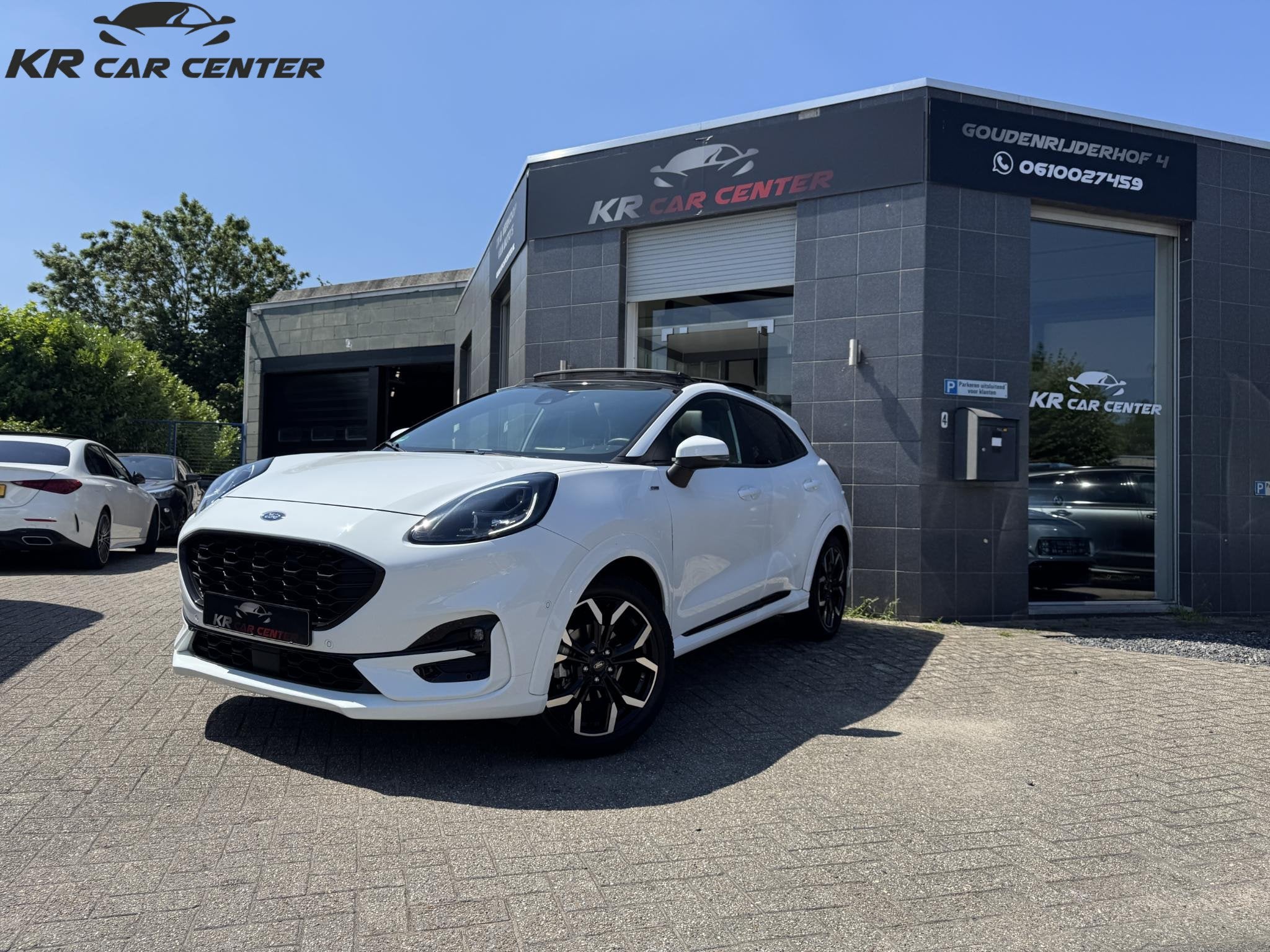 Ford Puma 1.0 EcoBoost Hybrid ST-line X PANO-B&O-LED, Auto's, Ford, Stof, Wit, 665 kg, Bedrijf