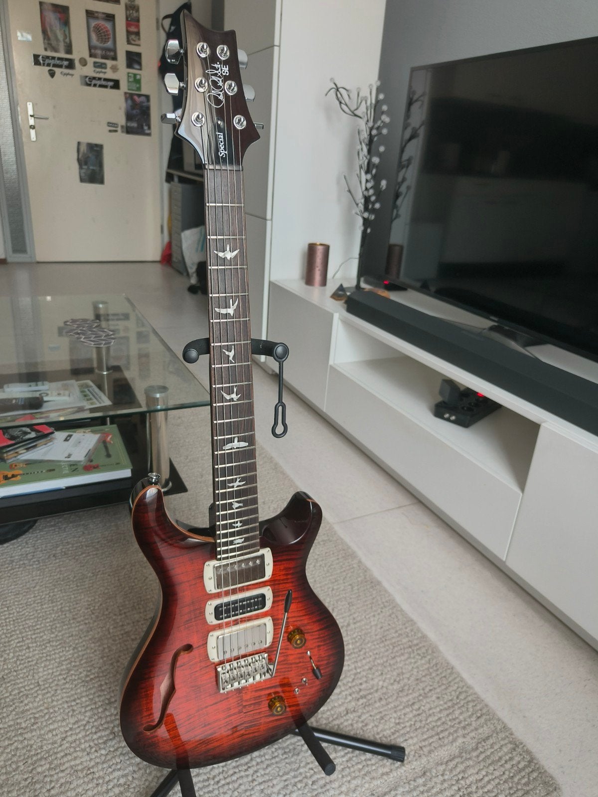 PRS SE SPECIAL SEMI HOLLOW ORANGE TIGER SMOKE BURST, Ophalen, Zo goed als nieuw, Paul Reed Smith