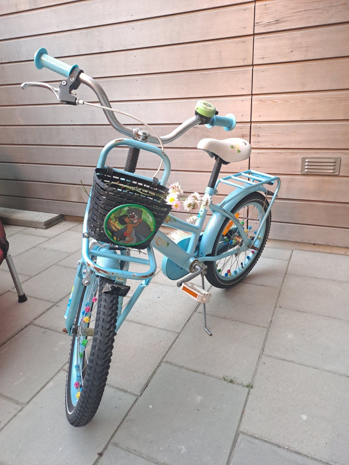 Kinderfiets 18 inch - Blauw met mandje en zijwieltjes, Fietsen en Brommers, Fietsen | Kinderfietsjes, Ophalen, Gebruikt, 16 tot 20 inch