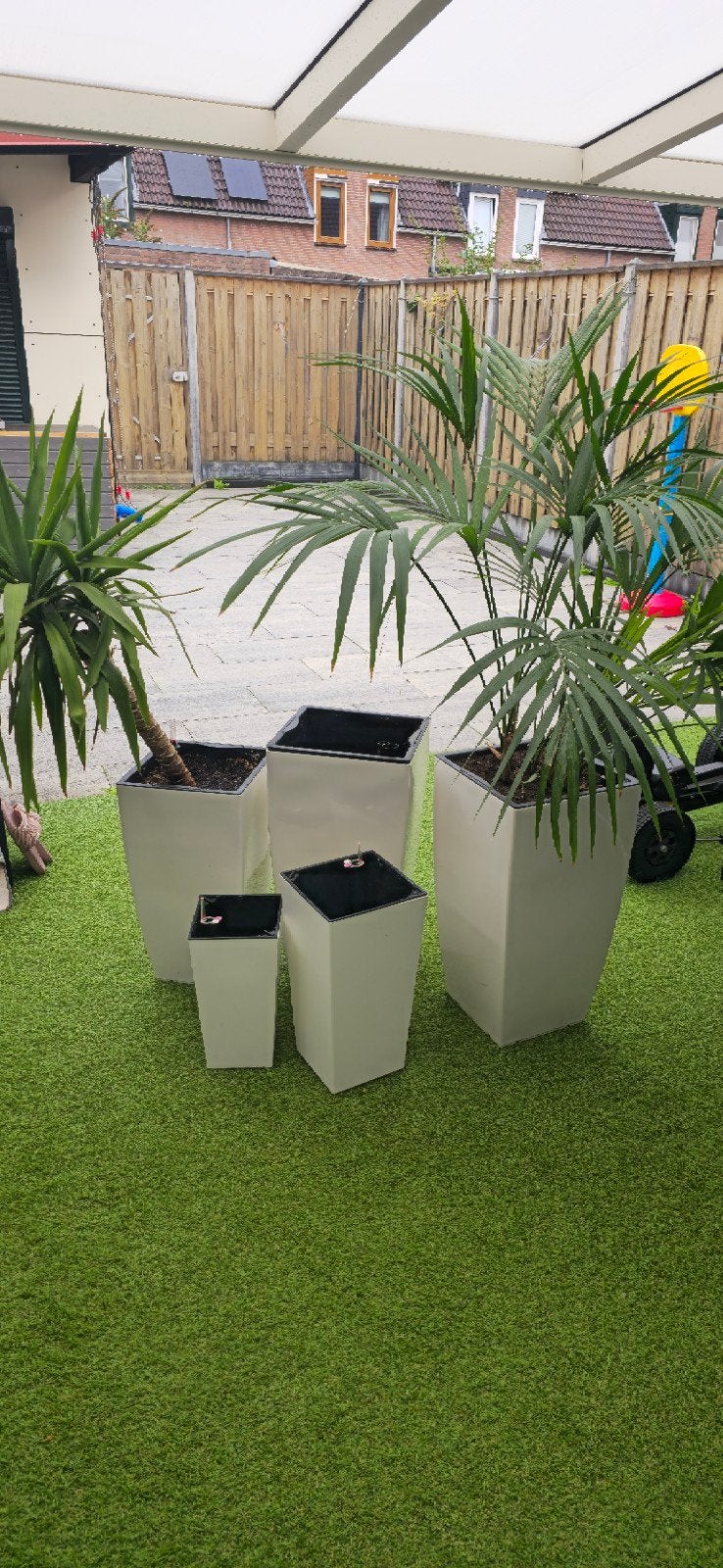 Prachtige set Lechuza plantenbakken – kunststof – geschikt v, Ophalen, Rond, Kunststof