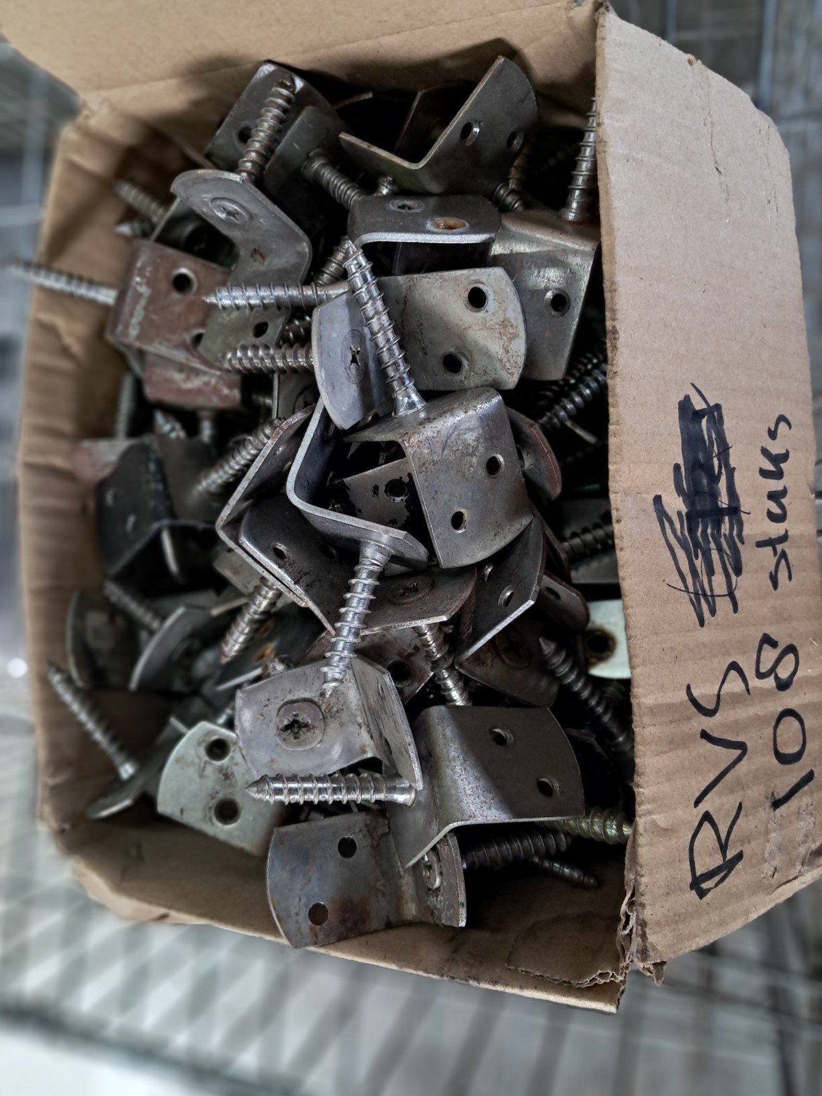 108 RVS Schermsteunen schuttingbeugels roestvrijstaal, Ophalen, Gebruikt, Overige typen, Rvs
