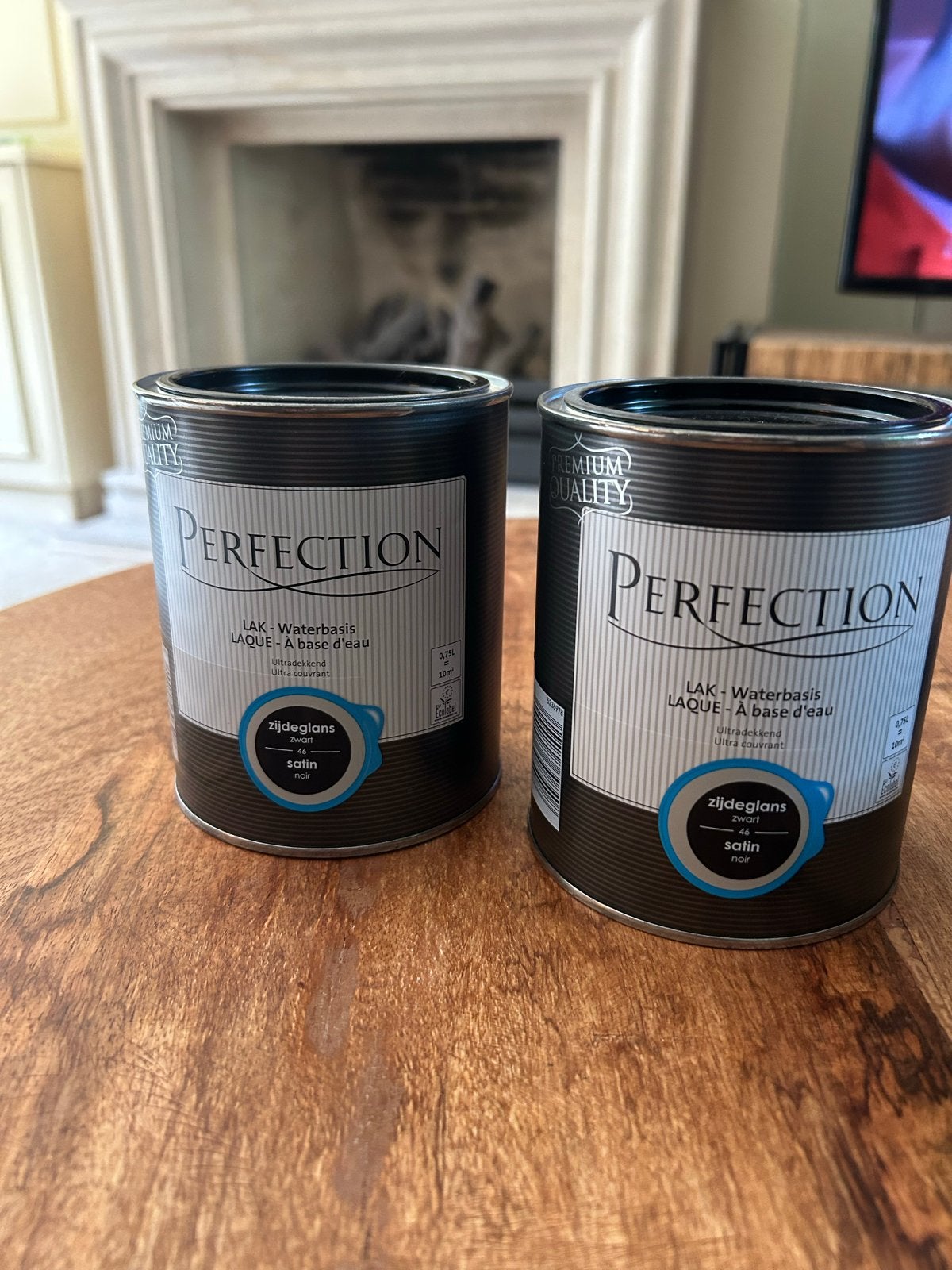 Perfection zijdeglans lak op waterbasis 0,75L zwart, Ophalen of Verzenden, Nieuw, Overige typen