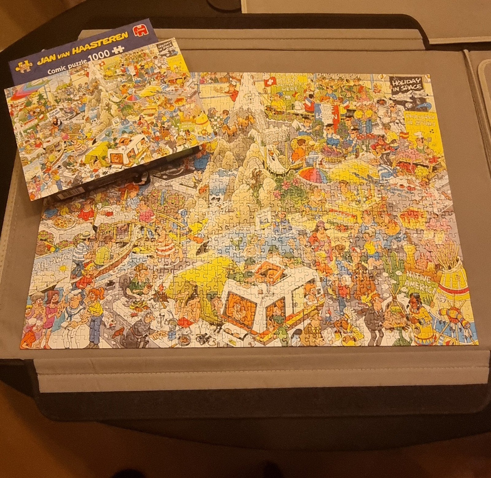 Jan van Haasteren, de vakantiebeurs, compleet, Ophalen, 500 t/m 1500 stukjes, Zo goed als nieuw, Legpuzzel