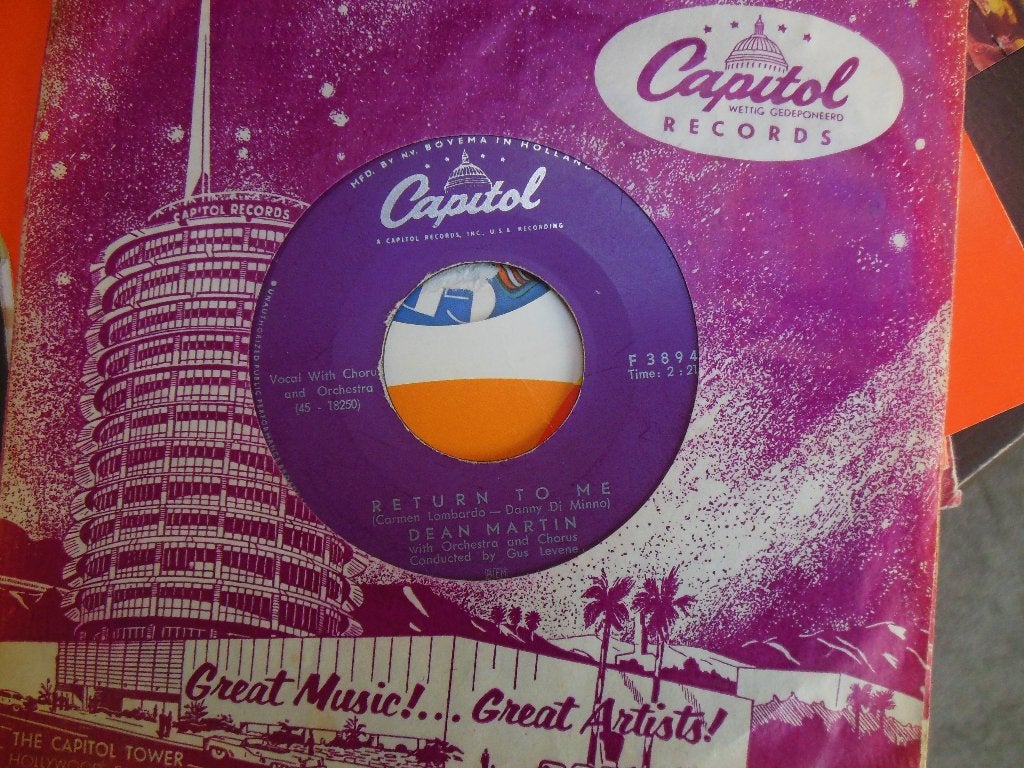 single dean martin jukebox vinyl capitol records 45rpm 7inch, Gebruikt, 7 inch, Single, Ophalen of Verzenden