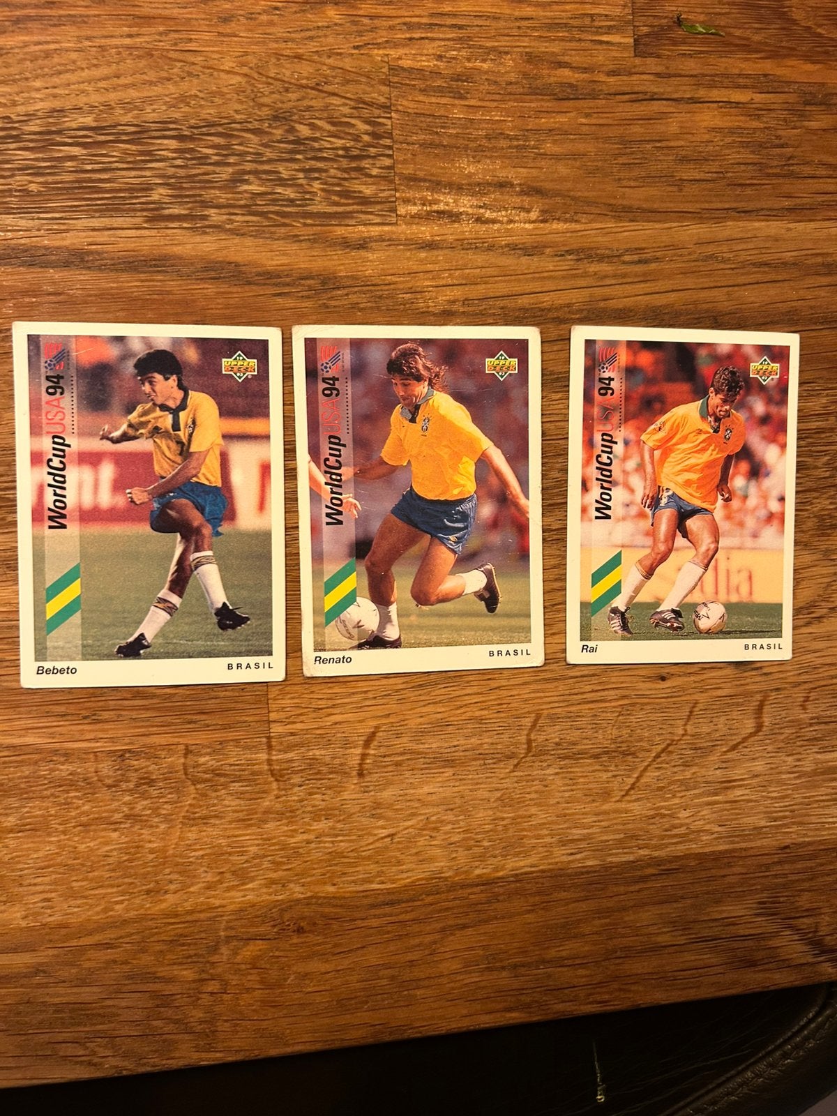 3x Upper Deck WK 1994 Brazilië – Bebeto, Raí & Renato, Verzamelen, Ophalen of Verzenden, Zo goed als nieuw, Buitenlandse clubs