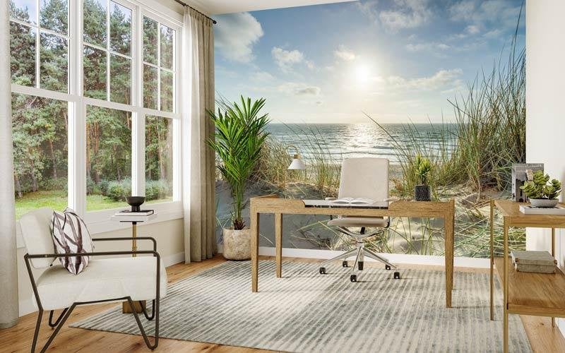 Fotobehang / Behang - Natuur - Strand met Duinen en Zee, Huis en Inrichting, Stoffering | Behang, Fotobehangkoning.nl, Natuurlijk