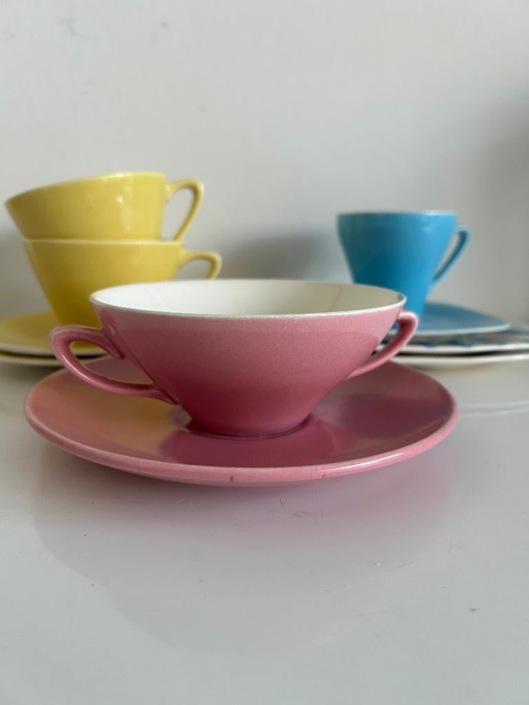 Villeroy & Boch Pastel Roze Soepkom met schotel, Ophalen