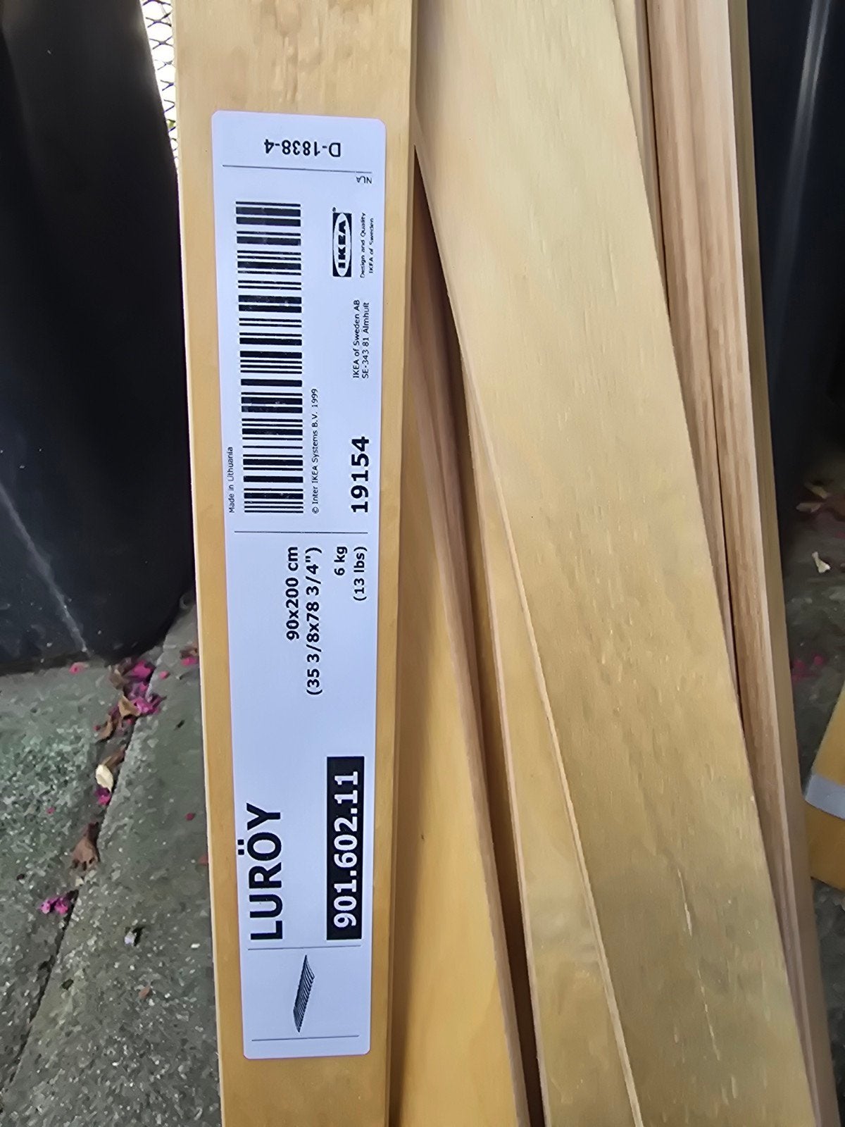 IKEA LURÖY lattenbodem 90x200 cm, Huis en Inrichting, Slaapkamer | Bedden, Ophalen, 90 cm, Eenpersoons, Wit