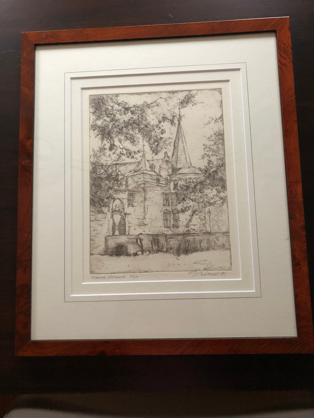 Tekening Kasteel Helmond, Antiek en Kunst, Ophalen of Verzenden
