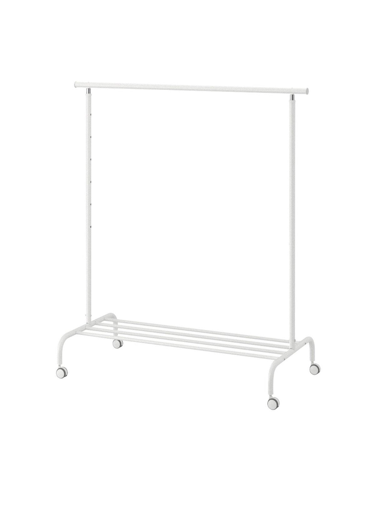 Ikea Rigga Clothes Rack White with roles, Ophalen, Zo goed als nieuw