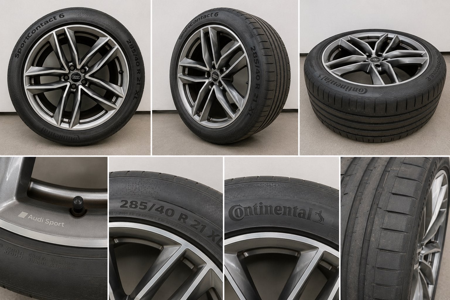 Audi Sport 21 inch velgen met Continental SportContact 6 ban, Auto-onderdelen, Ophalen, Gebruikt, 285 mm, Banden en Velgen