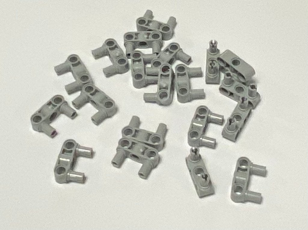 Partij 20x nieuwe licht grijze Lego pin connector haaks 3L, Overige thema's, Lego, Nieuw, Ophalen of Verzenden