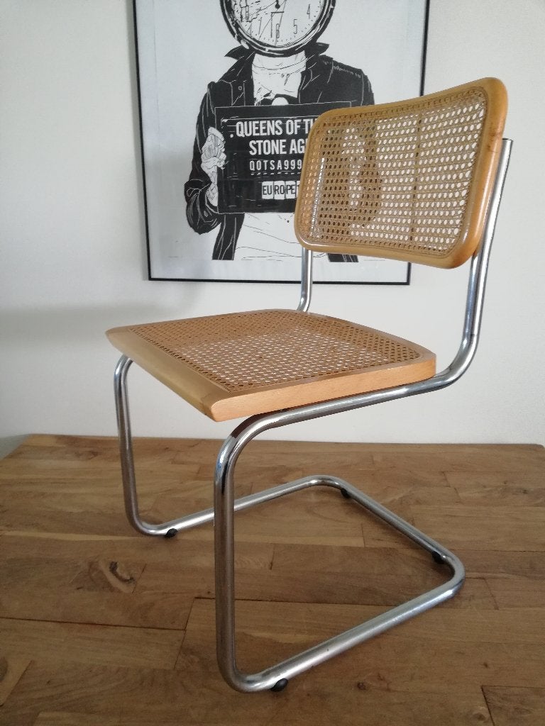 4x Vintage Cesca Buisframe stoel Marcel Breuer rotan webbing, Ophalen of Verzenden, Zo goed als nieuw, Vintage Bauhaus design