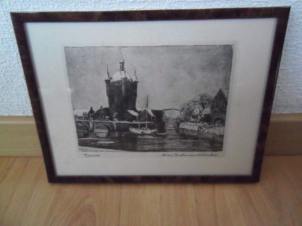prent in lijst Zierikzee, Ophalen of Verzenden, Voor 1940, Gebruikt, Overige onderwerpen