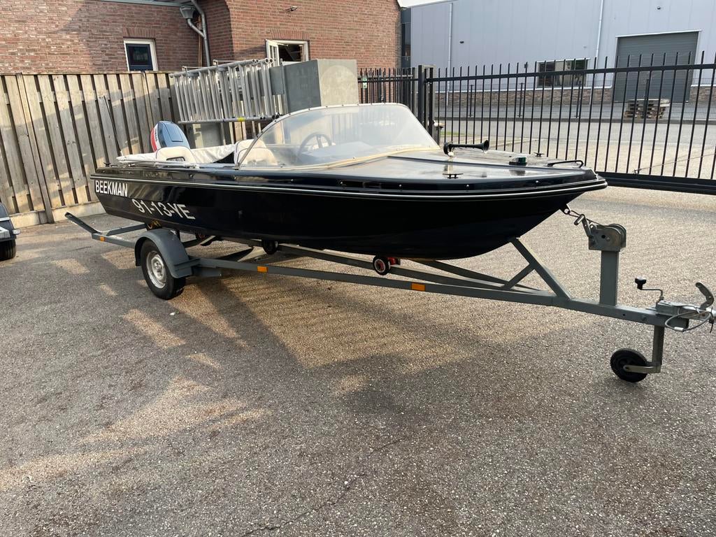 Beekman speedboot met Yamaha 55pk en trailer, Watersport en Boten, Ophalen, Gebruikt, Minder dan 70 pk, 3 tot 6 meter