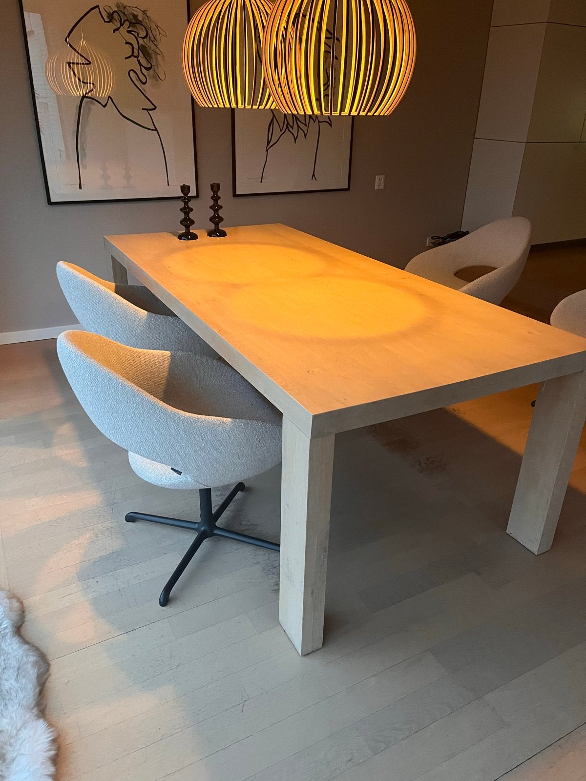 Mooie op maat gemaakte eettafel - licht eiken, Huis en Inrichting, Tafels | Eettafels, Gebruikt, 100 tot 150 cm, Eikenhout, 200 cm of meer