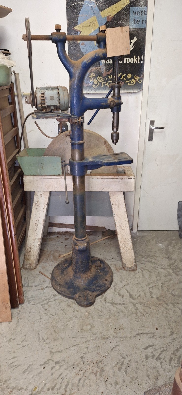 Antieke kolomboormachine J.Z.Gorter ca 1920, Ophalen