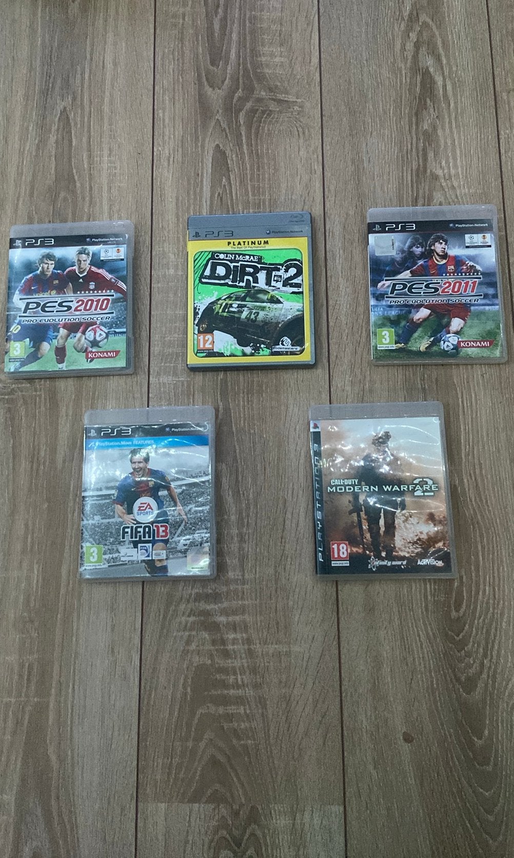 PES 2010, PES 2011, FIFA 13, DiRT 2, COD MODERN WARFARE, Ophalen, Gebruikt, Eén computer, Sport